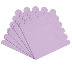 Lavender Scallop Beverage Napkins | 100 Count