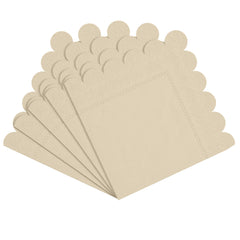 Ivory Scallop Beverage Napkins | 100 Count
