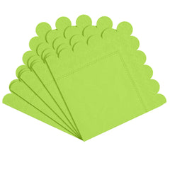 Lime Green Scallop Beverage Napkins | 100 Count