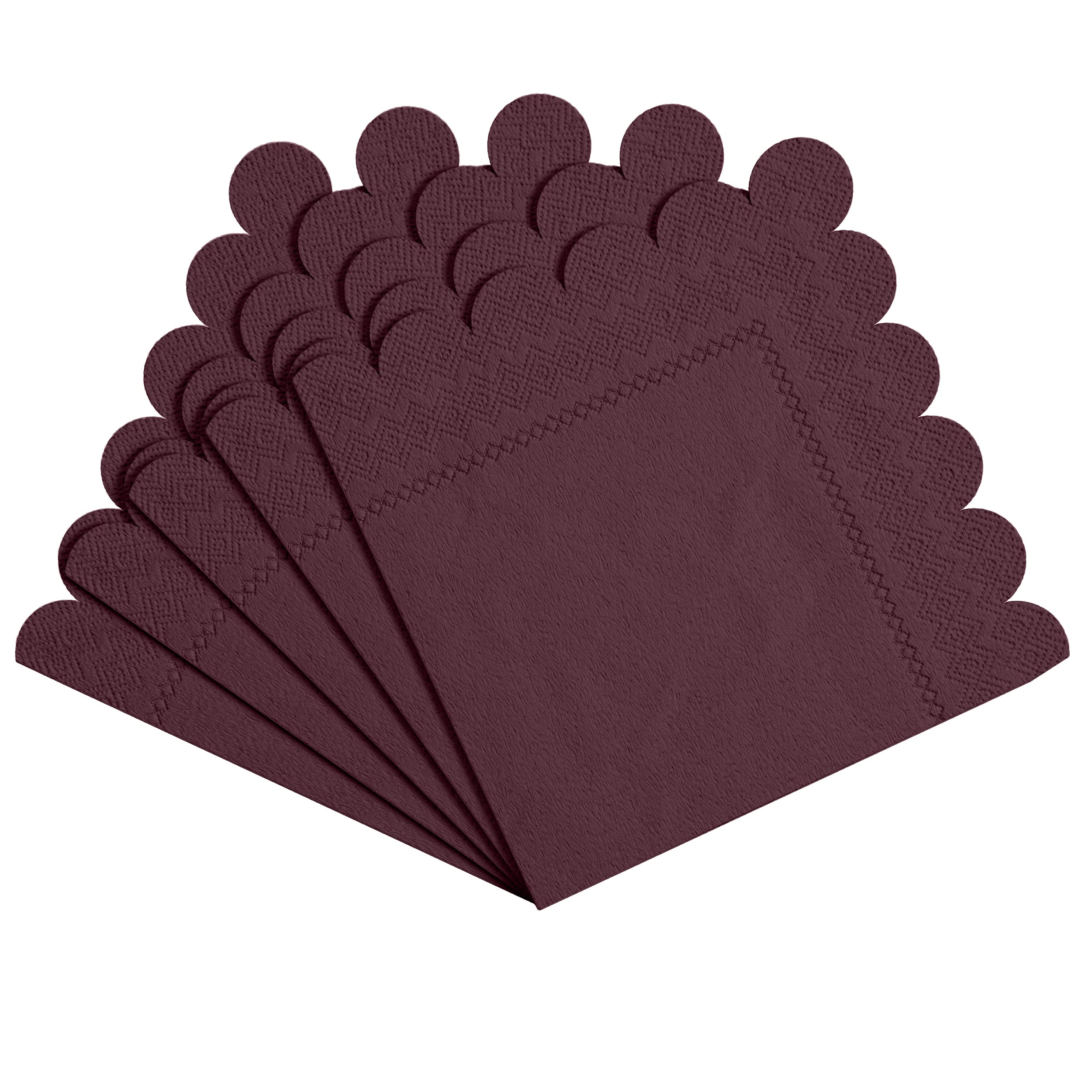 Brown Scallop Beverage Napkins | 100 Count