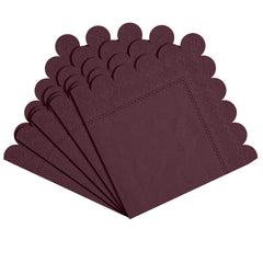 Brown Scallop Beverage Napkins | 100 Count