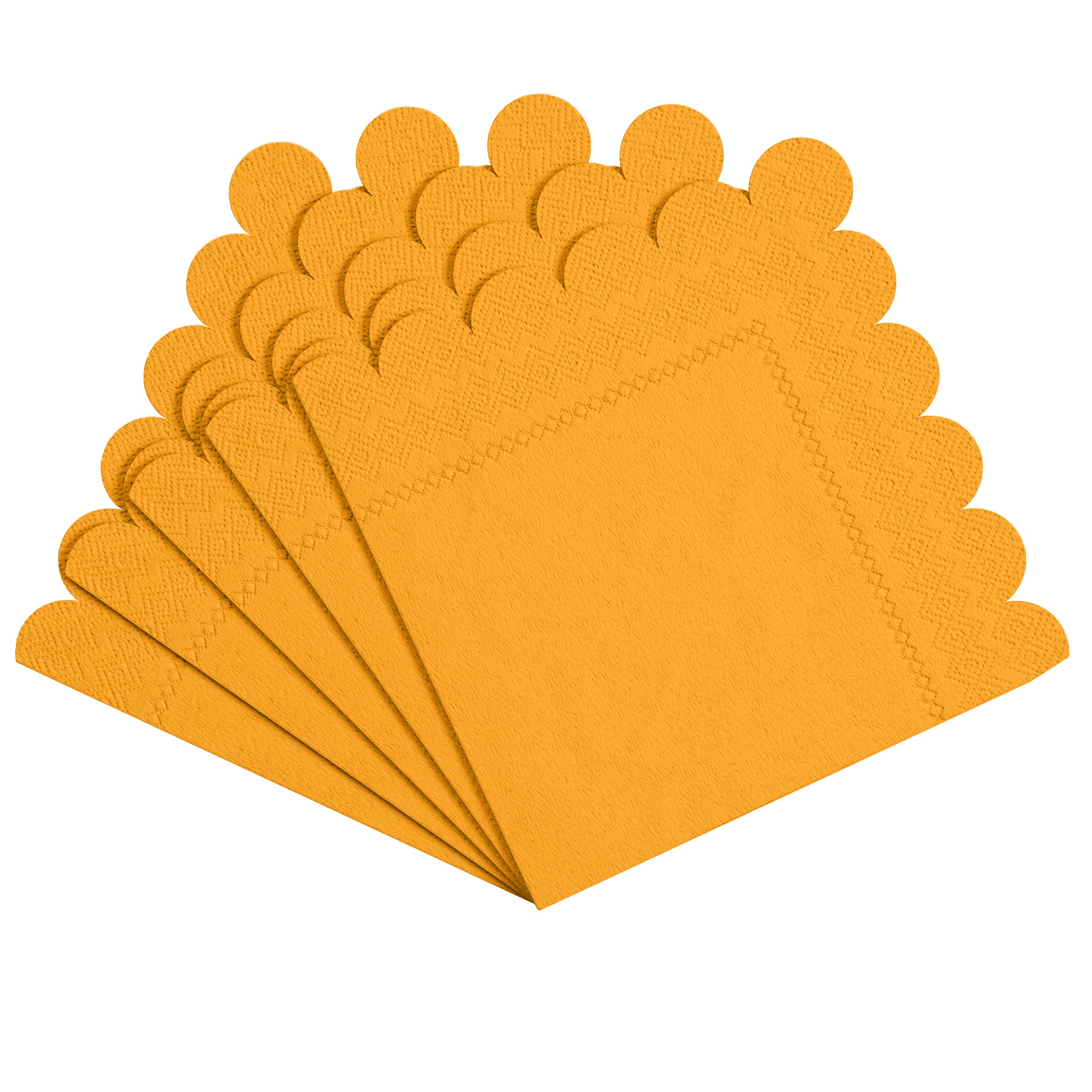Yellow Scallop Beverage Napkins | 100 Count