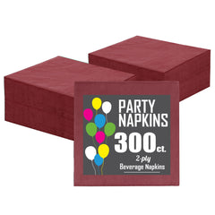 Burgundy Beverage Napkins | 300 Count