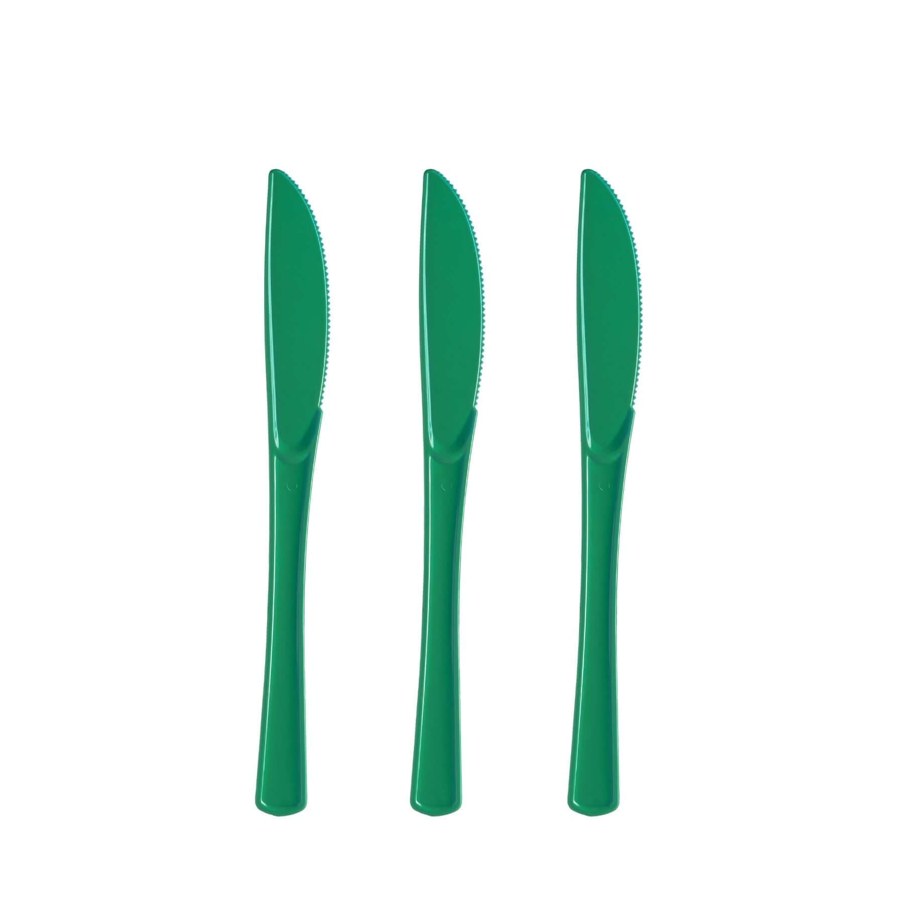 Heavy Duty Emerald Green Plastic Knives | 1200 Count - Yom Tov Settings