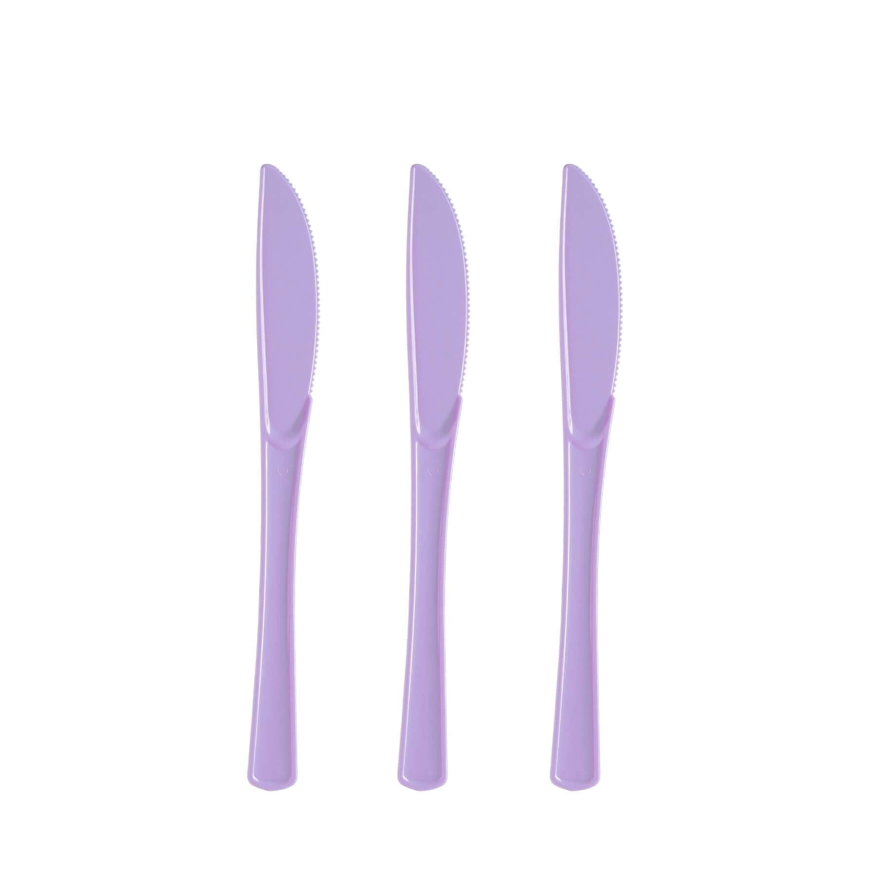 Heavy Duty Lavender Plastic Knives | 1200 Count - Yom Tov Settings