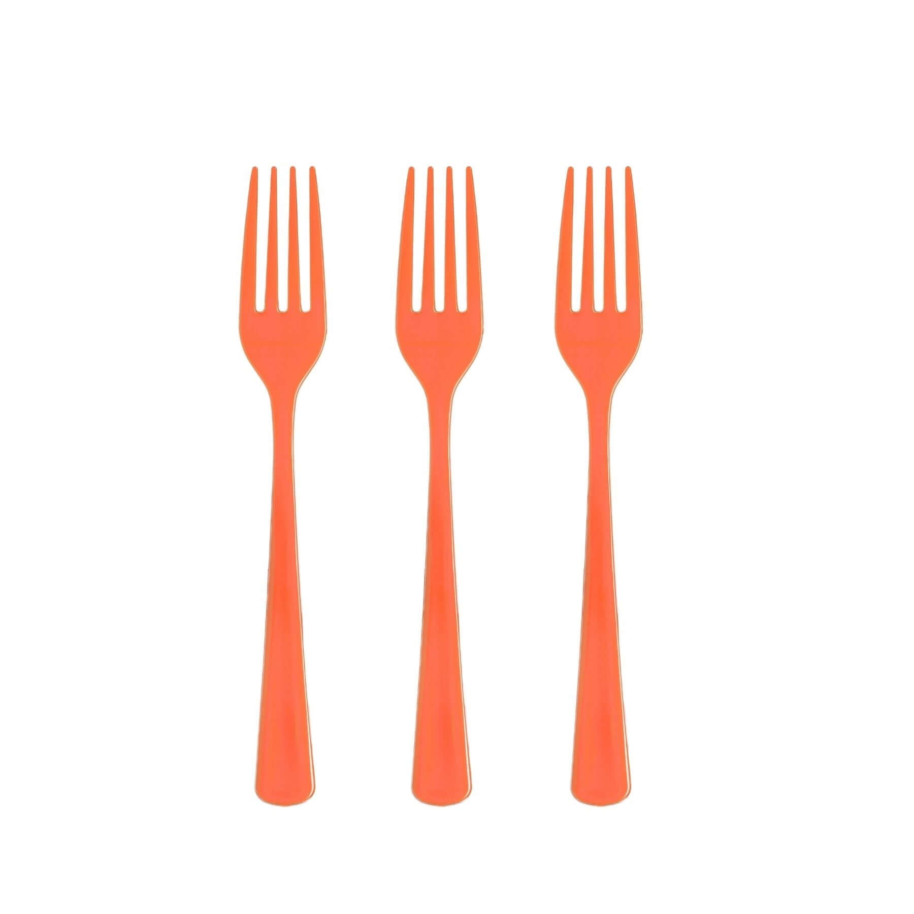 Heavy Duty Orange Plastic Forks | 1200 Count - Yom Tov Settings