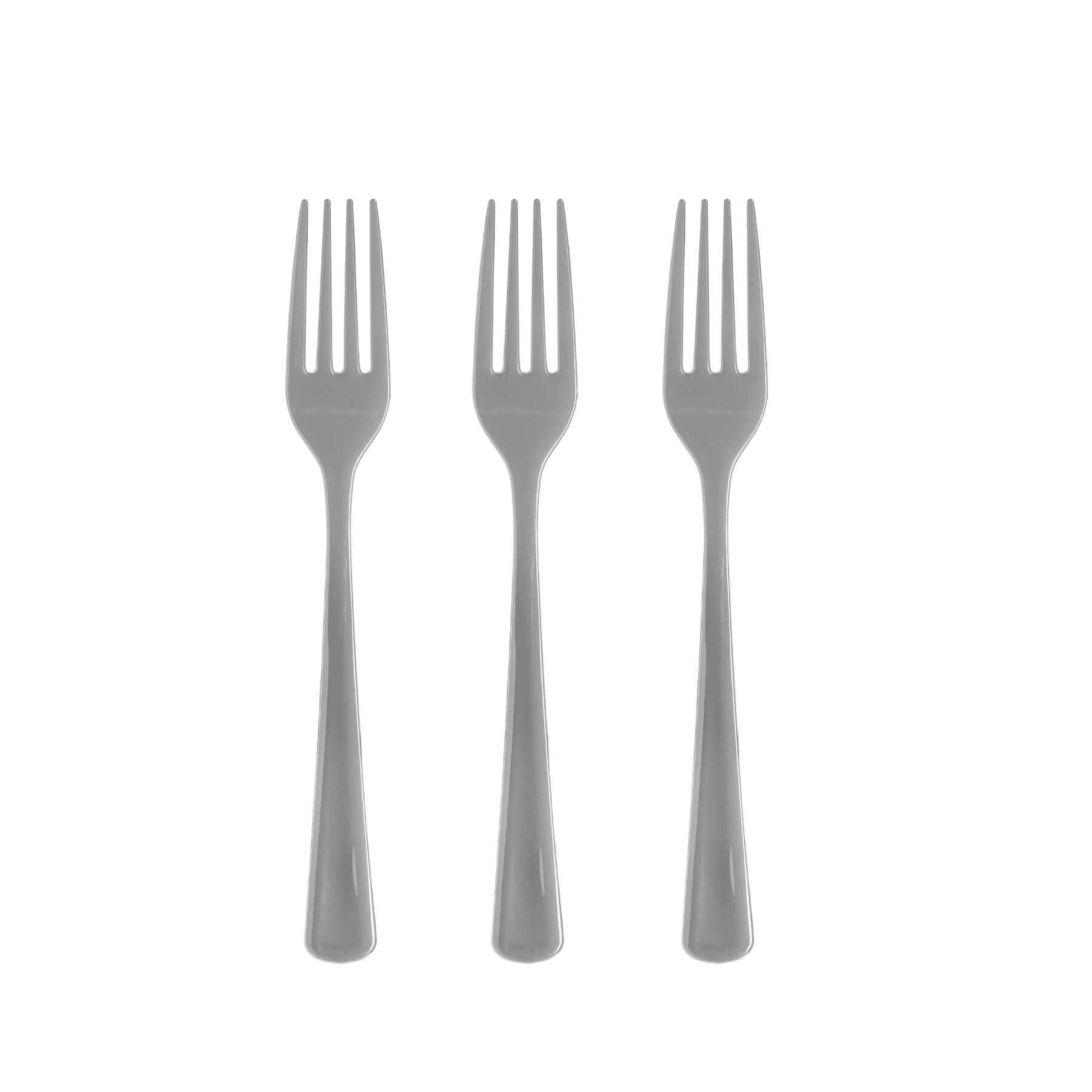 Heavy Duty Silver Plastic Forks | 1200 Count - Yom Tov Settings