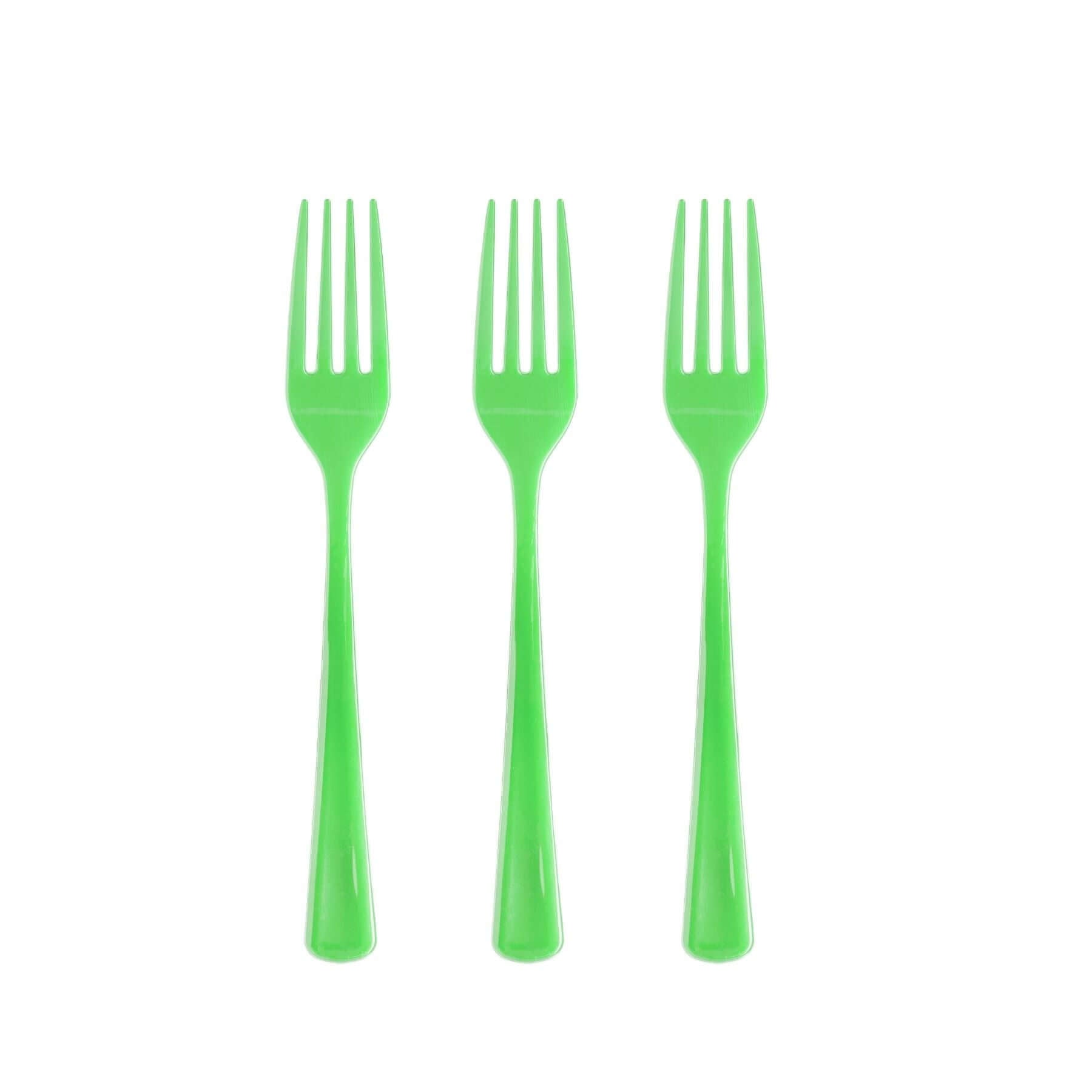 Heavy Duty Lime Green Plastic Forks | 1200 Count - Yom Tov Settings