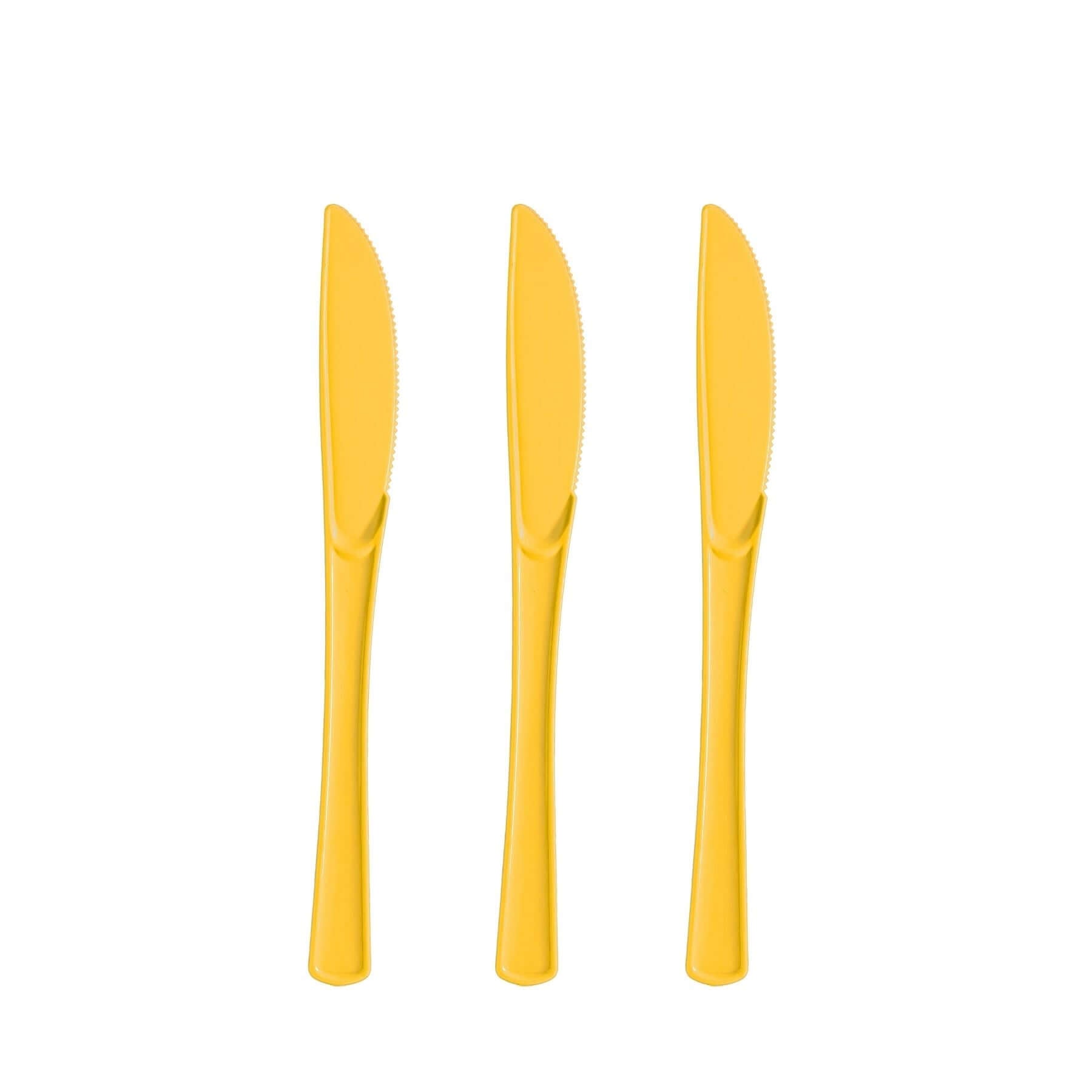 Heavy Duty Yellow Plastic Knives | 1200 Count - Yom Tov Settings