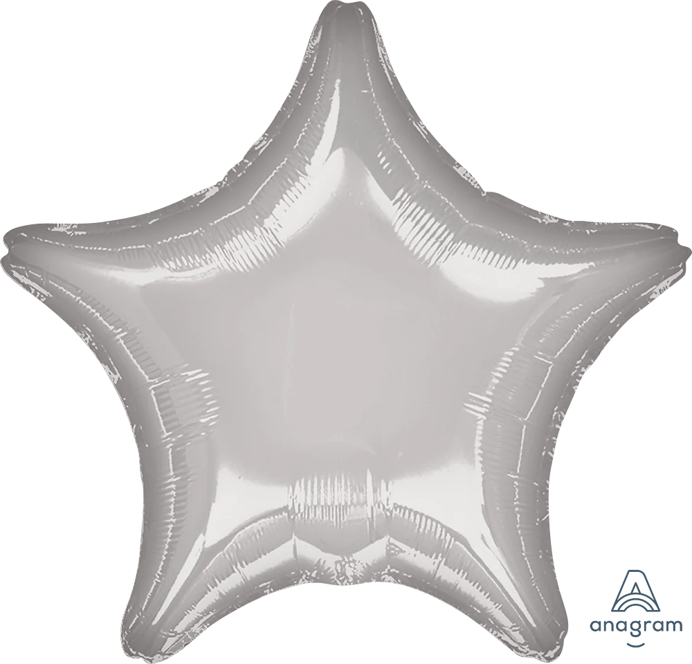 Silver Star Foil Balloon - 19 Inches - Pack of 2