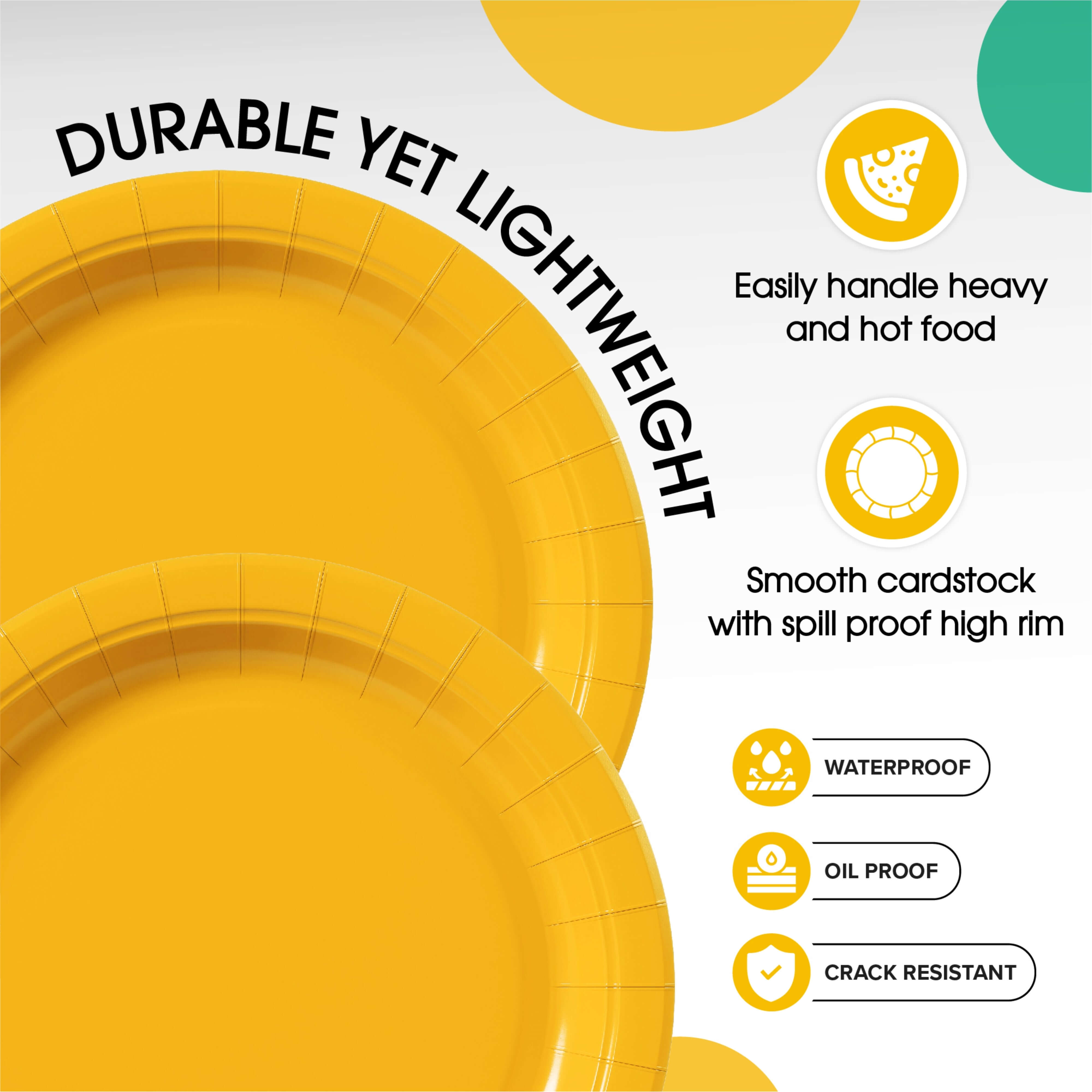 10 In. Yellow Paper Plates | 100 Count