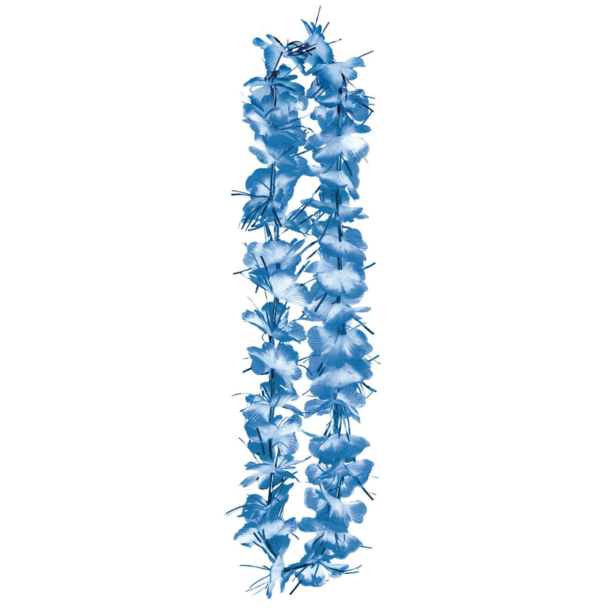 Floral Tinsel Lei, Blue, One Size - Pack of 6