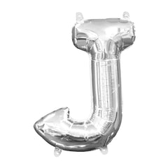 Silver Foil Letter "J" Balloon - Pack of 5