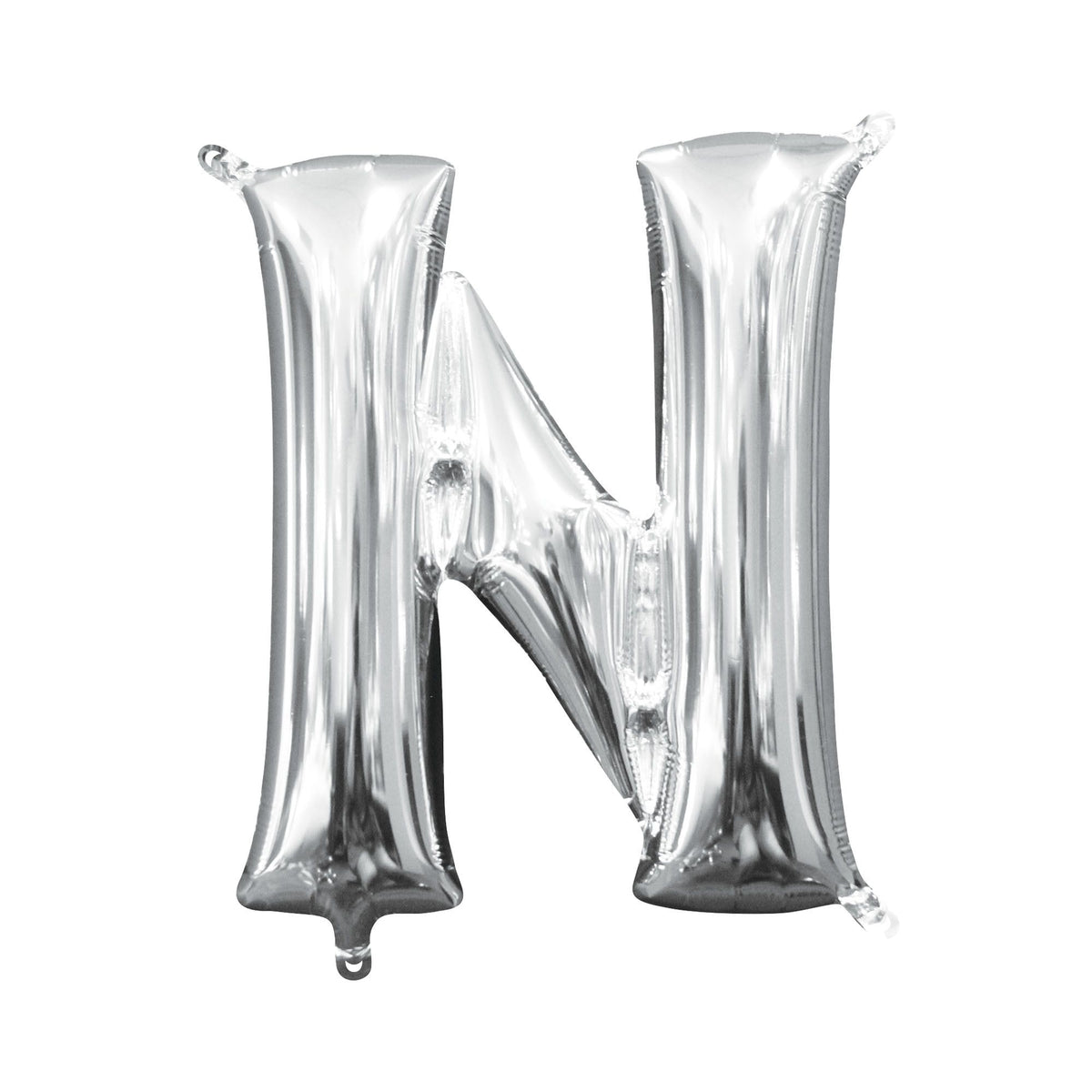 Silver Metallic Letter 'N' Foil Balloon - Pack of 5