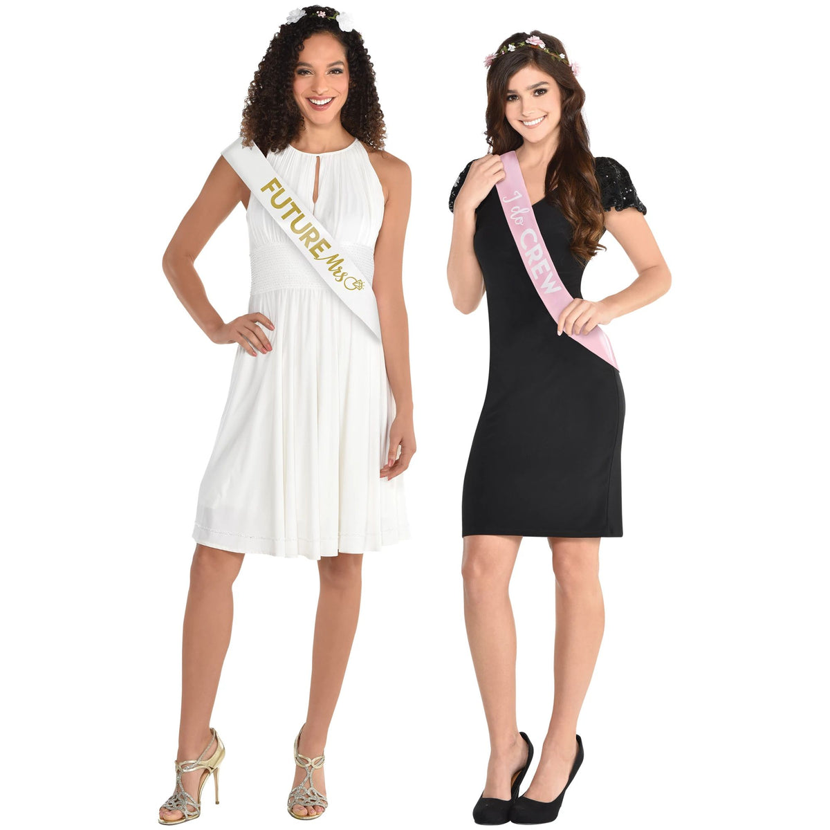 "I Do Crew" & "Future Mrs" Sashes, Pink/White, 6-ct - Pack of 6