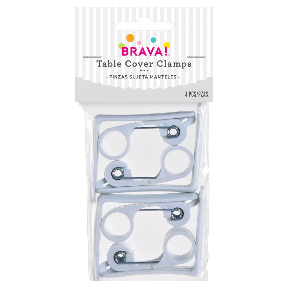 Plastic Table Cover Clamps, White, 1.25-in, 4-pk - Pack of 12