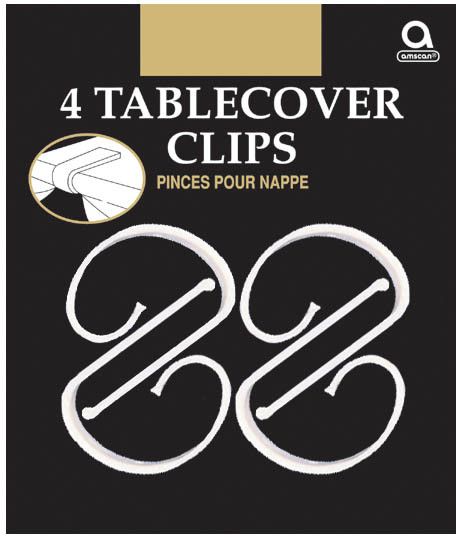 Clear Table Cover Clips - Set of 4 - Pack of 12