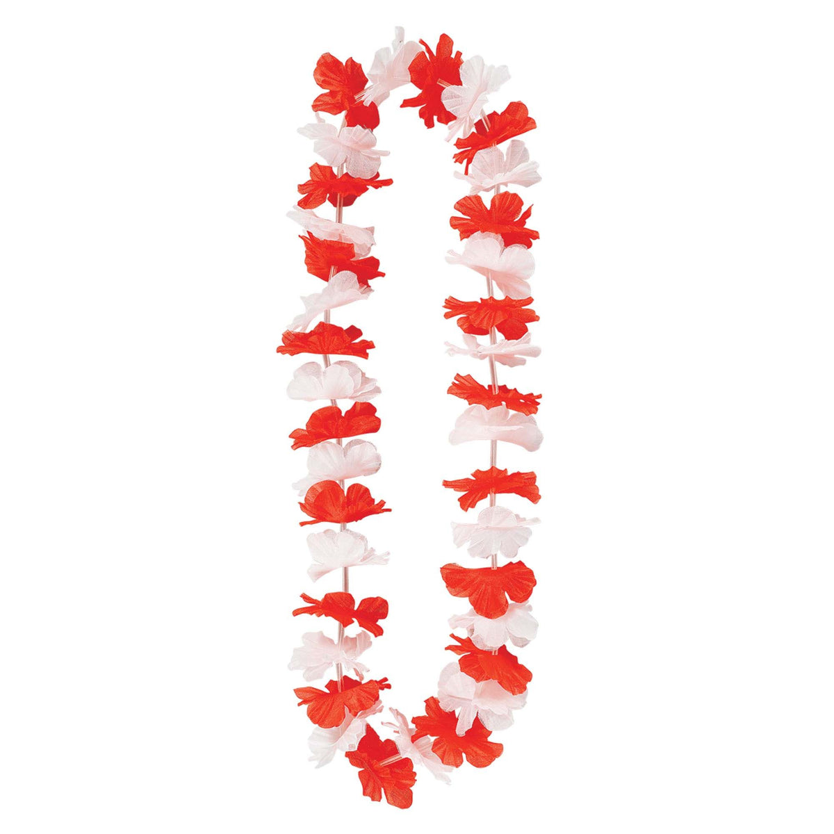 Floral Lei Wearable, Red/White, One Size, for Canada Day - Pack of 6