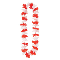Floral Lei Wearable, Red/White, One Size, for Canada Day - Pack of 12