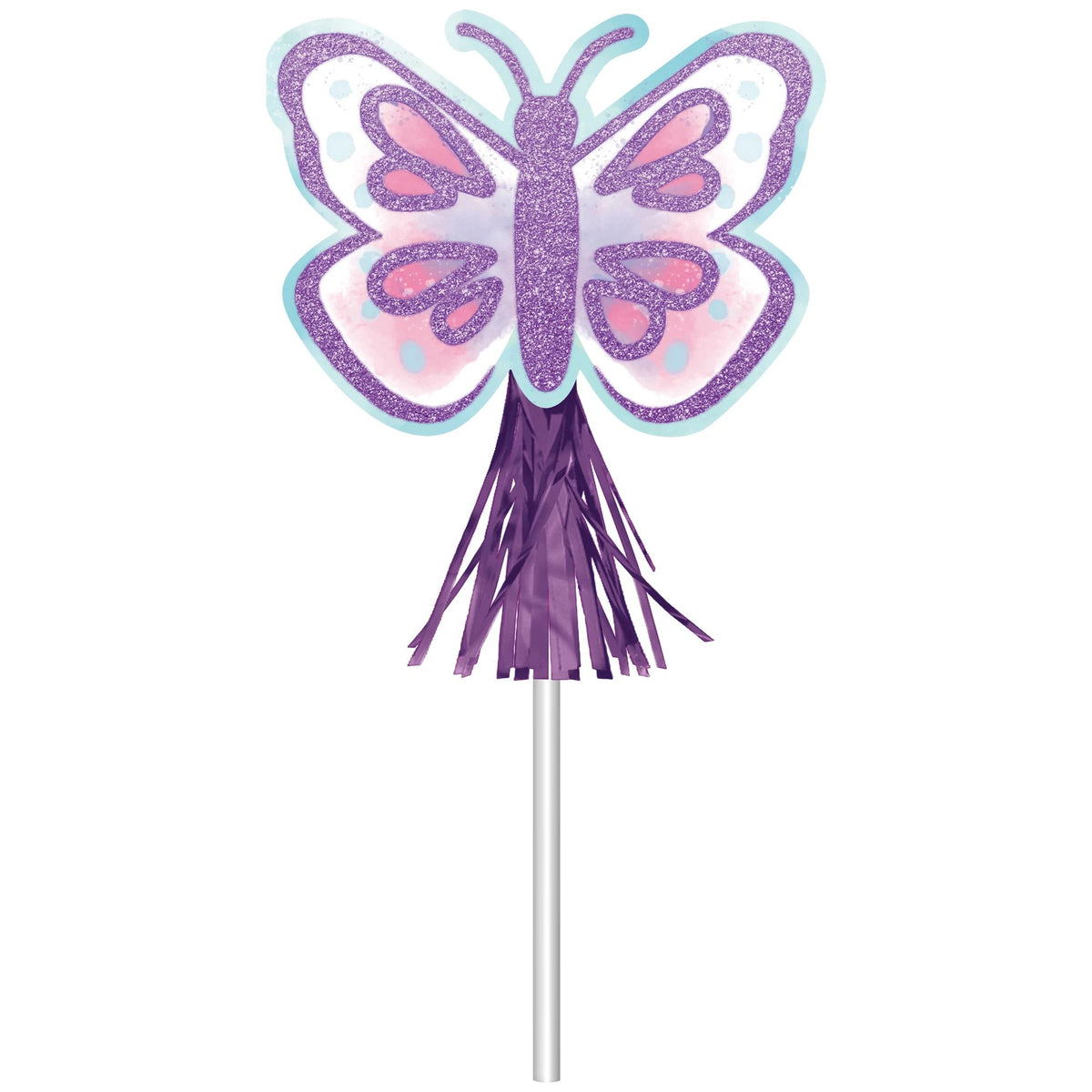 Flutter Butterfly Paper Wands, Purple, 5 inch x 10.5 inch, 8-pk - Case of 54