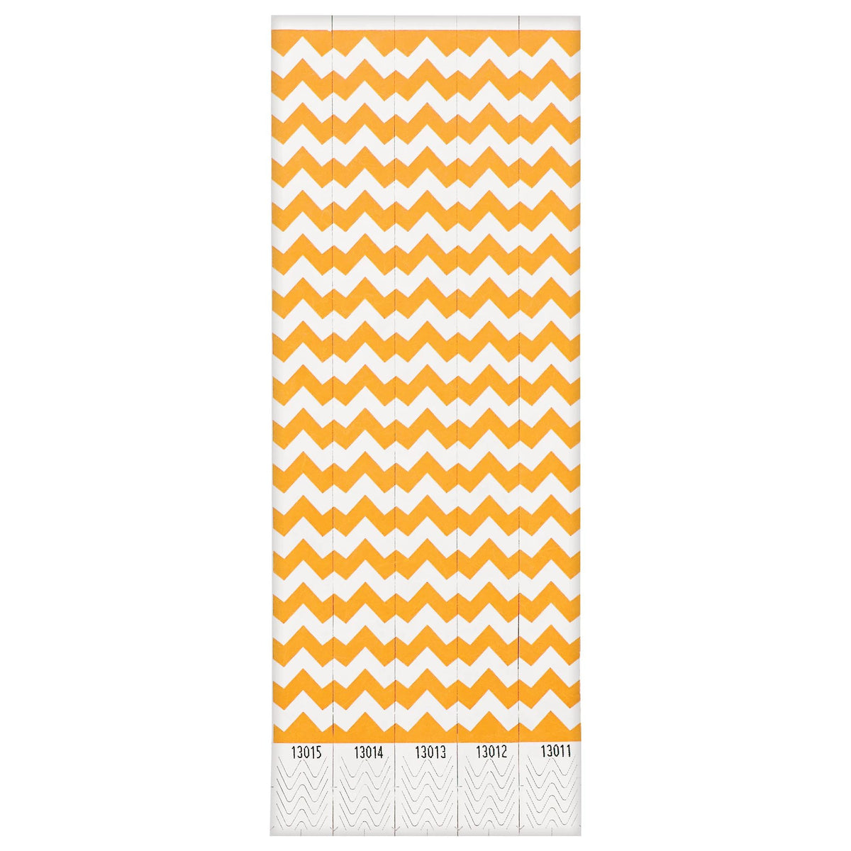 Waterproof Chevron Wristbands, Orange, 10-inch, 500-ct - Case of 10