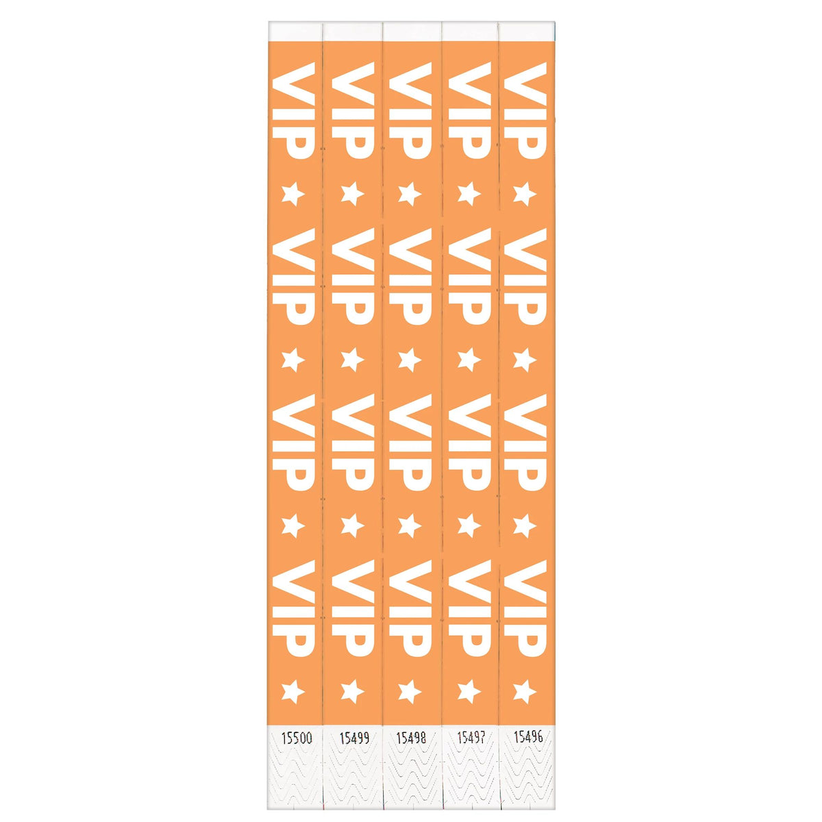 VIP Waterproof Orange Wristbands, 10-inch, 500-ct - Case of 10