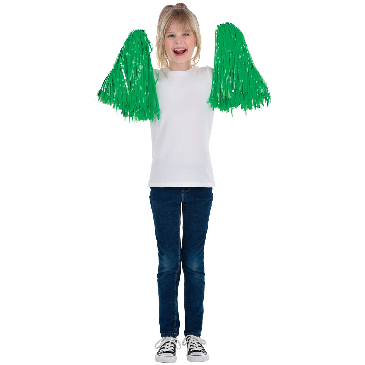 Festive Green Pom-Pom Pair for Team Spirit, 2-pcs - Pack of 2