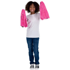 Bright Pink Team Spirit Pom-Poms - 2-ct - Case of 48