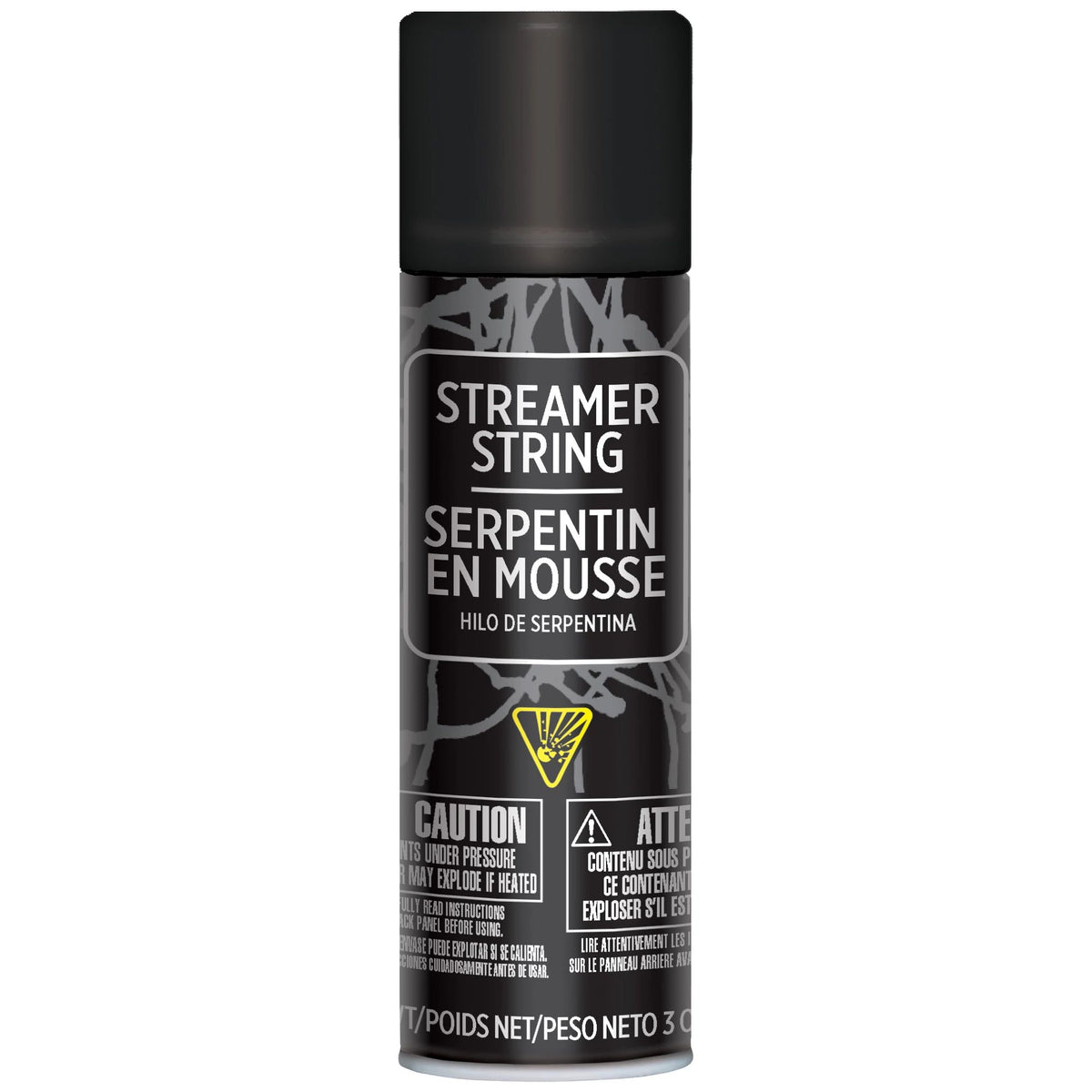 Black Streamer String Spray - 3 oz Party Accessory - Pack of 12