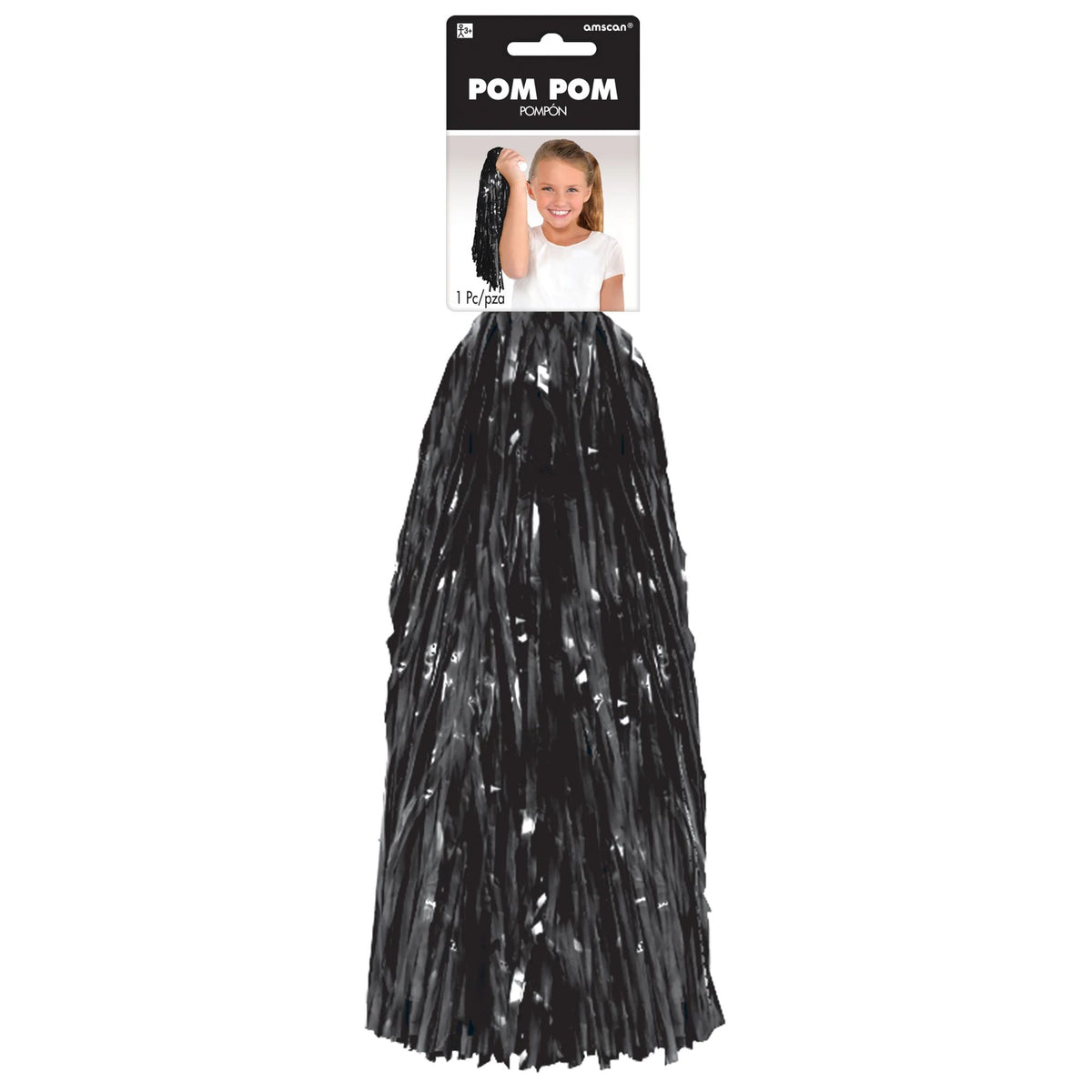 Black Pom-Pom Cheer Accessory - 15 Handheld - Pack of 6