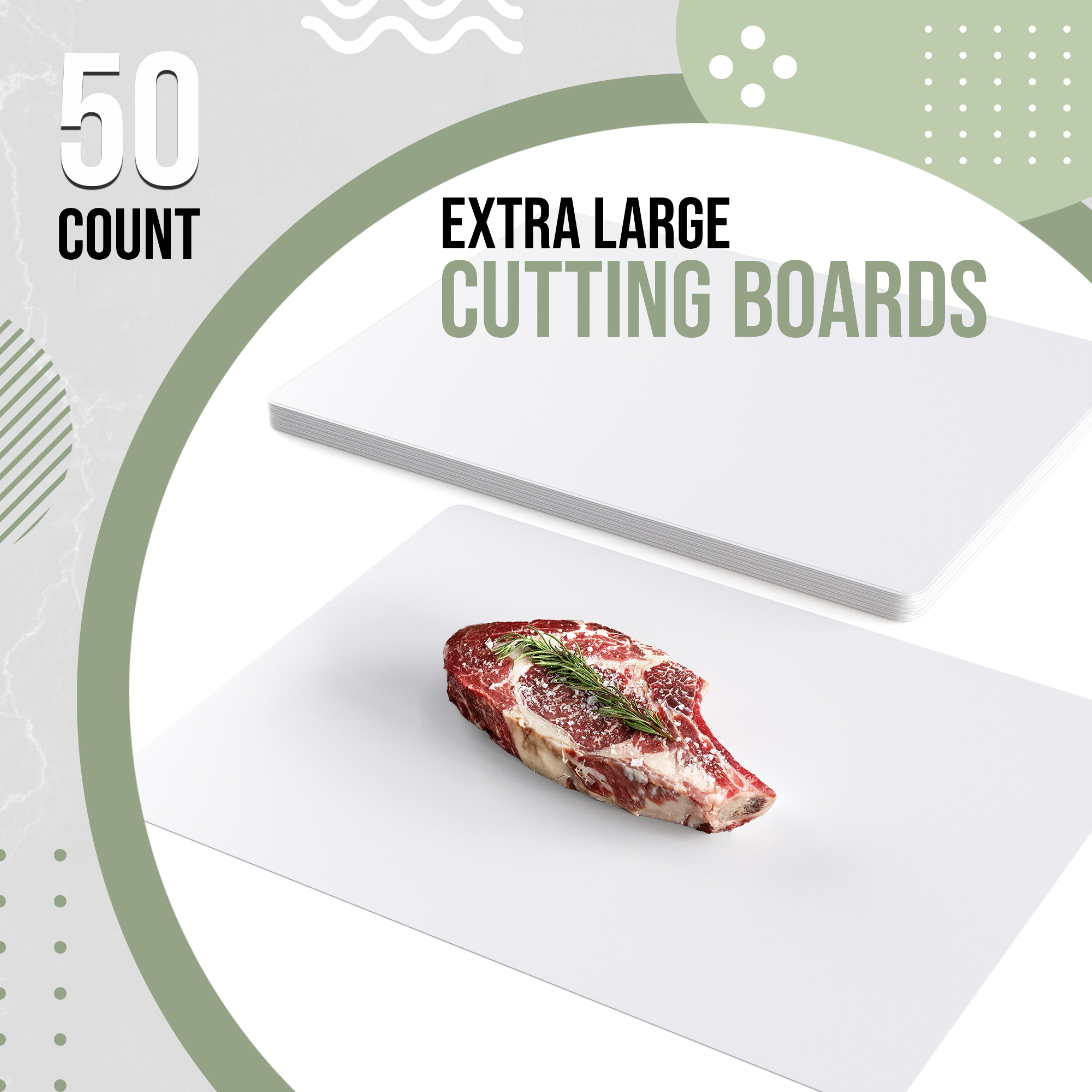 18 In. x 24 In. White Disposable Cutting Boards | 50 Count