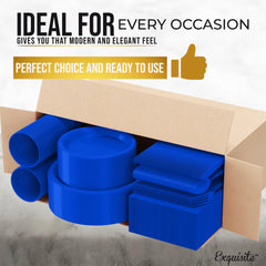 350 Pcs Dark Blue Plastic Disposable Tableware Set