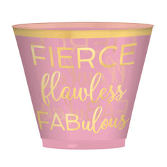 Fierce, Flawless, Fabulous Plastic Tumbler Cups, Pink, 9-oz, 30-ct - Pack of 6