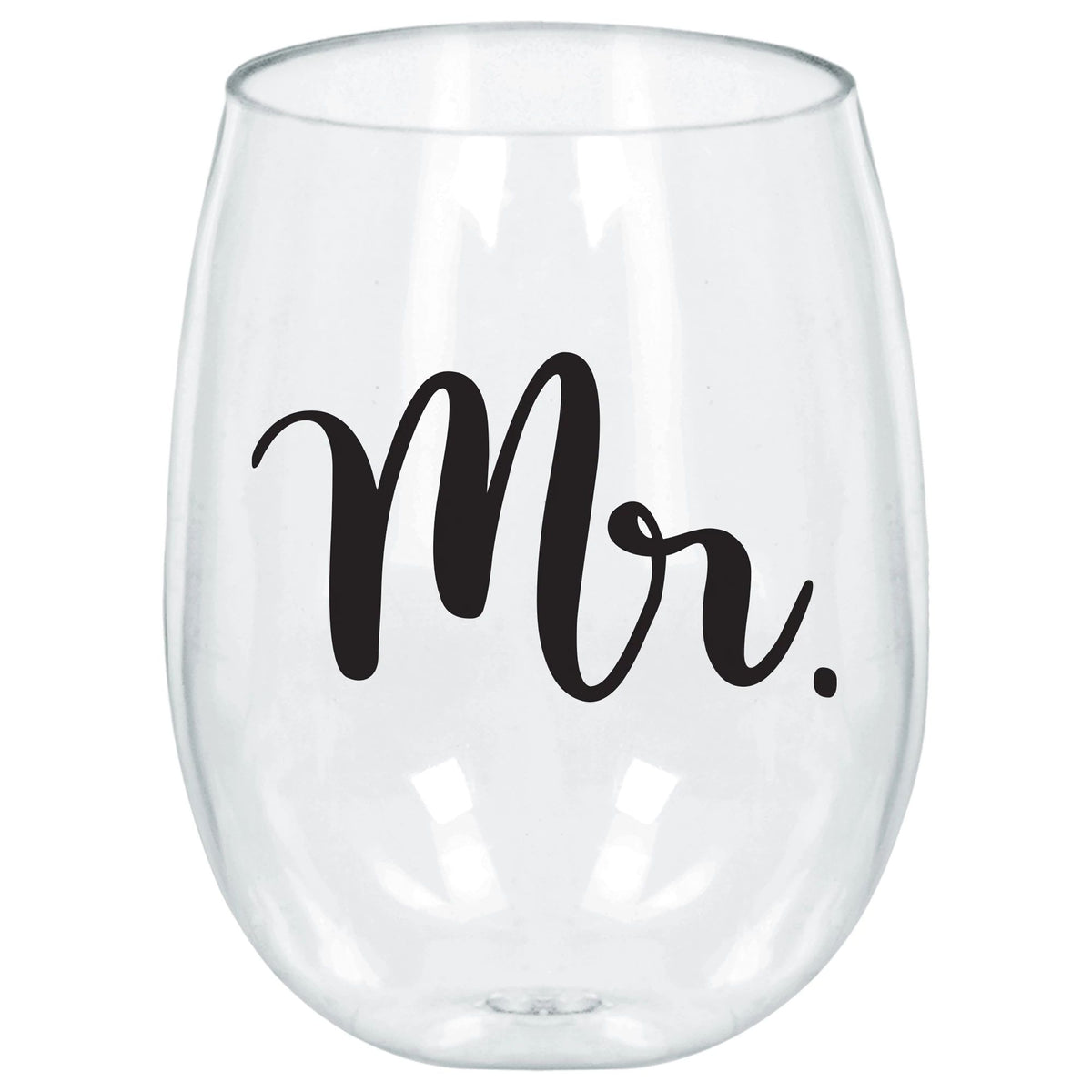 "Mr." Stemless Wine Glass, Clear, 18-oz, 1-ct - Pack of 4