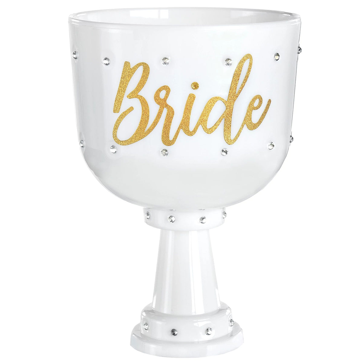 Bride Plastic Reusable Goblet Cup, White, 26-oz - Case of 24