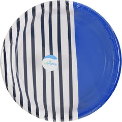 Color Block Printed 8.5" Round Paper Plates, 8-pk | Case of 24