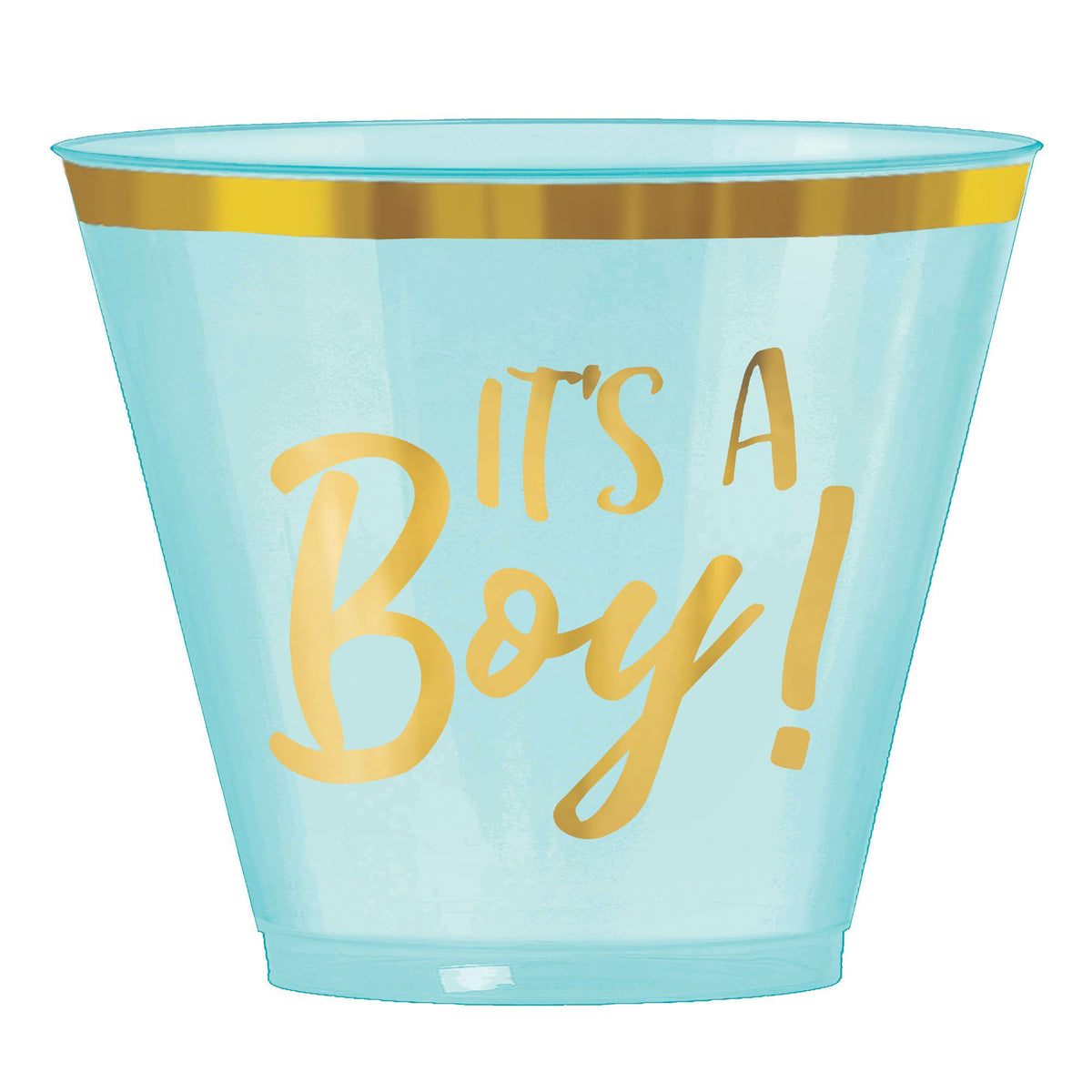 "It's a Boy!" Plastic Tumbler Cups, Blue/Gold, 9 oz, 30-ct - Pack of 6
