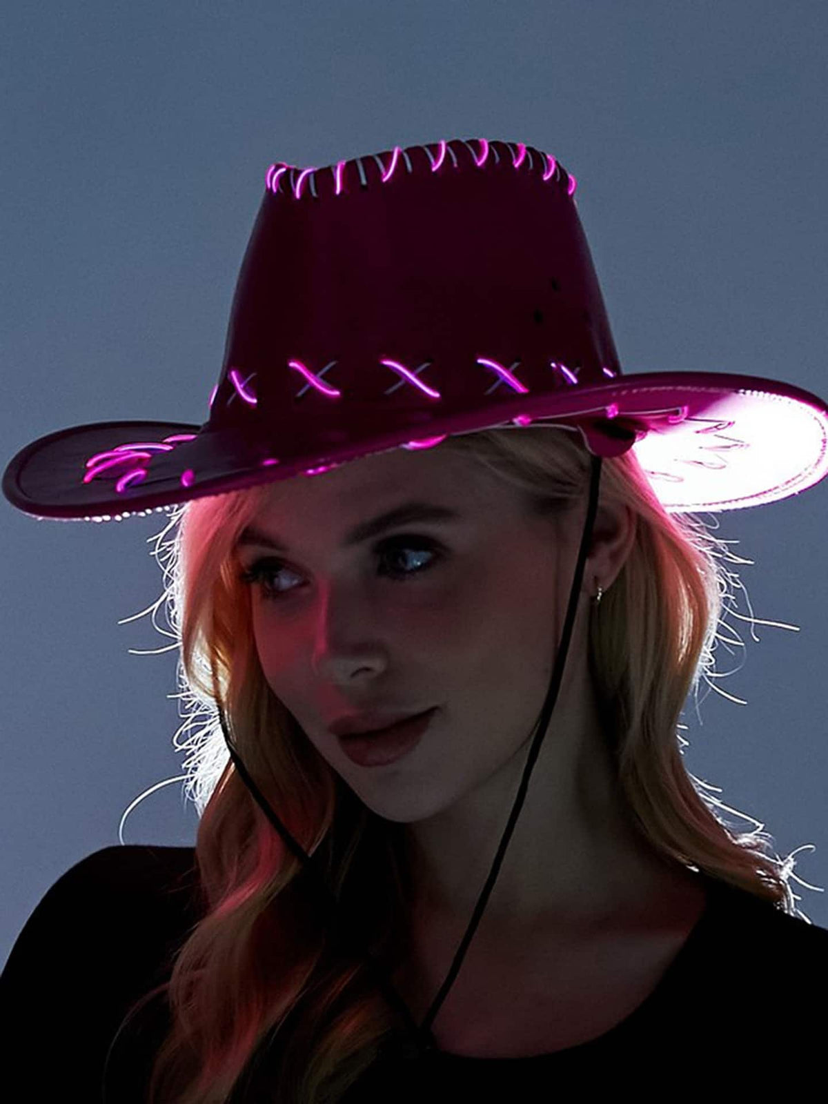 Adult Pink Light-Up Cowboy Hat - Case of 6