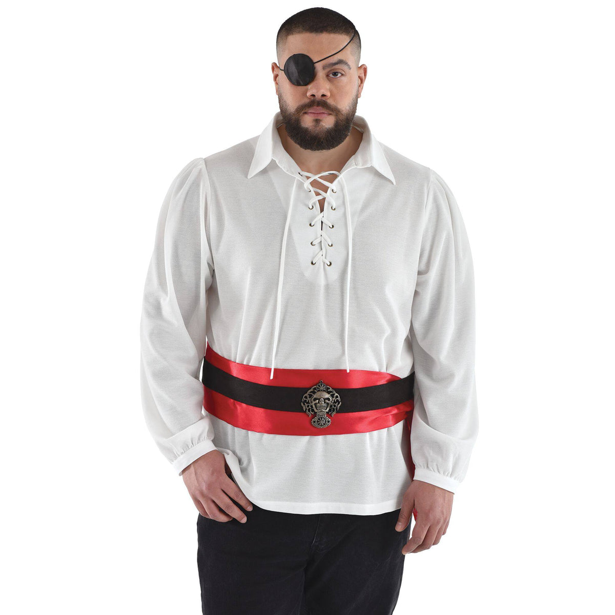 Men's Ivory Pirate Costume Shirt, Adult L/XL up to size 46 - Case of 12