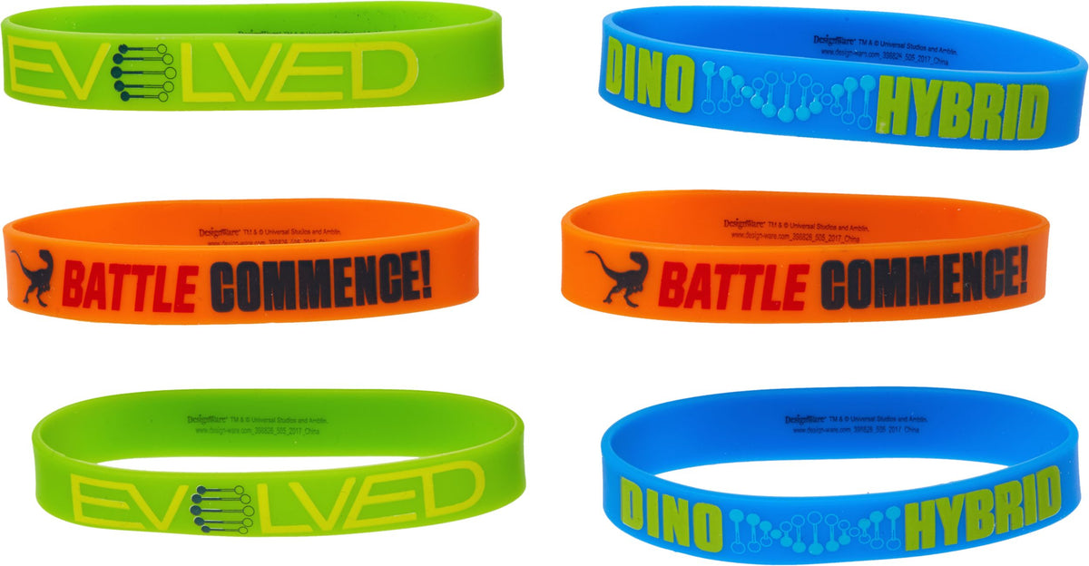 Jurassic World Rubber Bracelet Wristbands, One Size, 6-pk - Case of 48