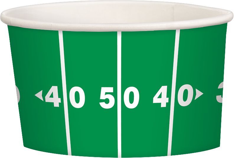 Football Paper Treat Cups, Green, 4-inch, 8-ct - Pack of 3