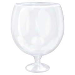Giant Clear Plastic Cocktail Pedestal Bowl, 102-ounce, Reusable - Case of 4