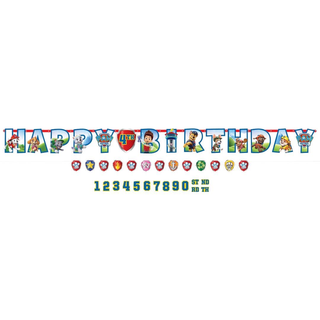 Personalized PAW Patrol Jumbo Birthday Banner - Pack of 6