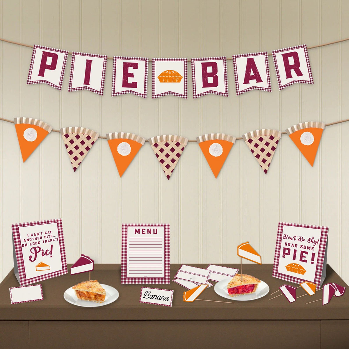 Thanksgiving Pie Bar Buffet Decoration Kit - Pack of 6