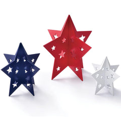 Patriotic Stars MDF Tabletop Decoration, 3-pcs - Pack of 3