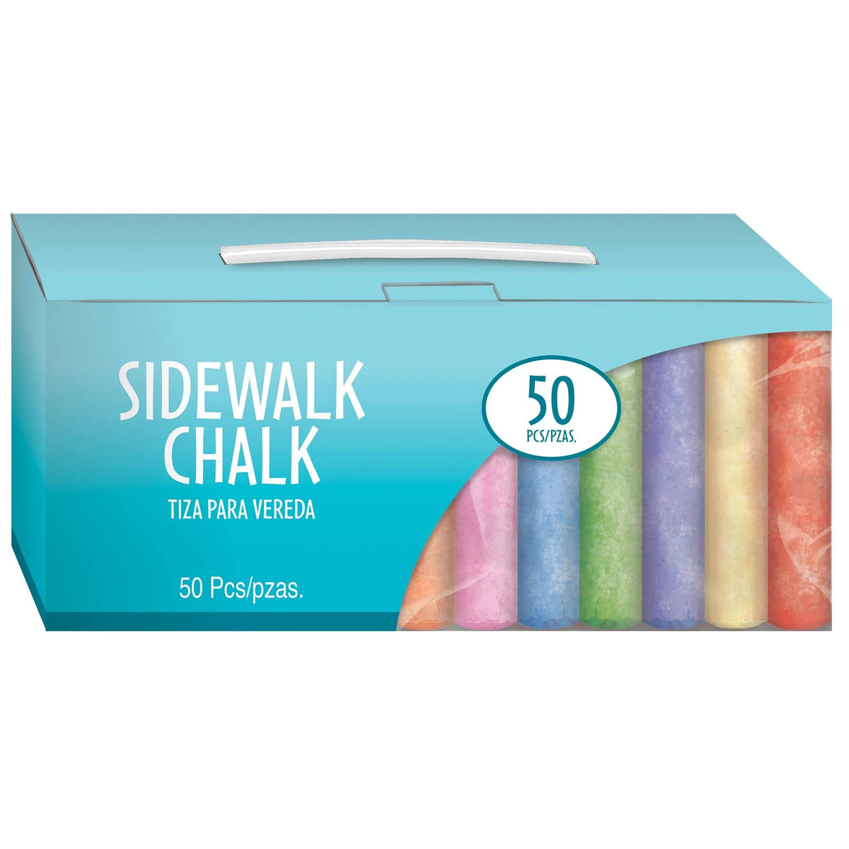 Colorful Sidewalk Chalk Box - 50 Count - Case of 6