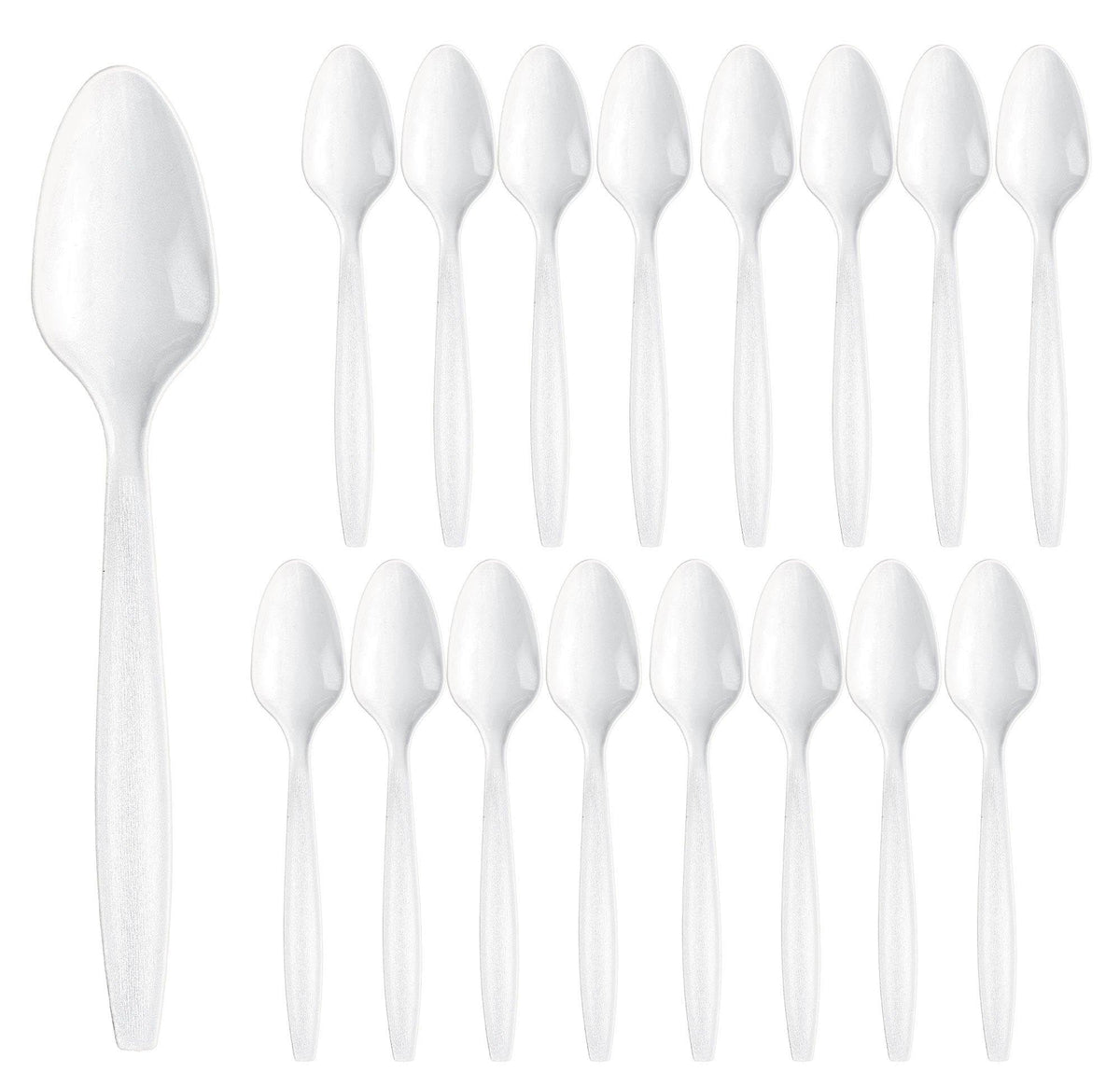 Classic White Plastic Spoons - 16 Count - Pack of 4