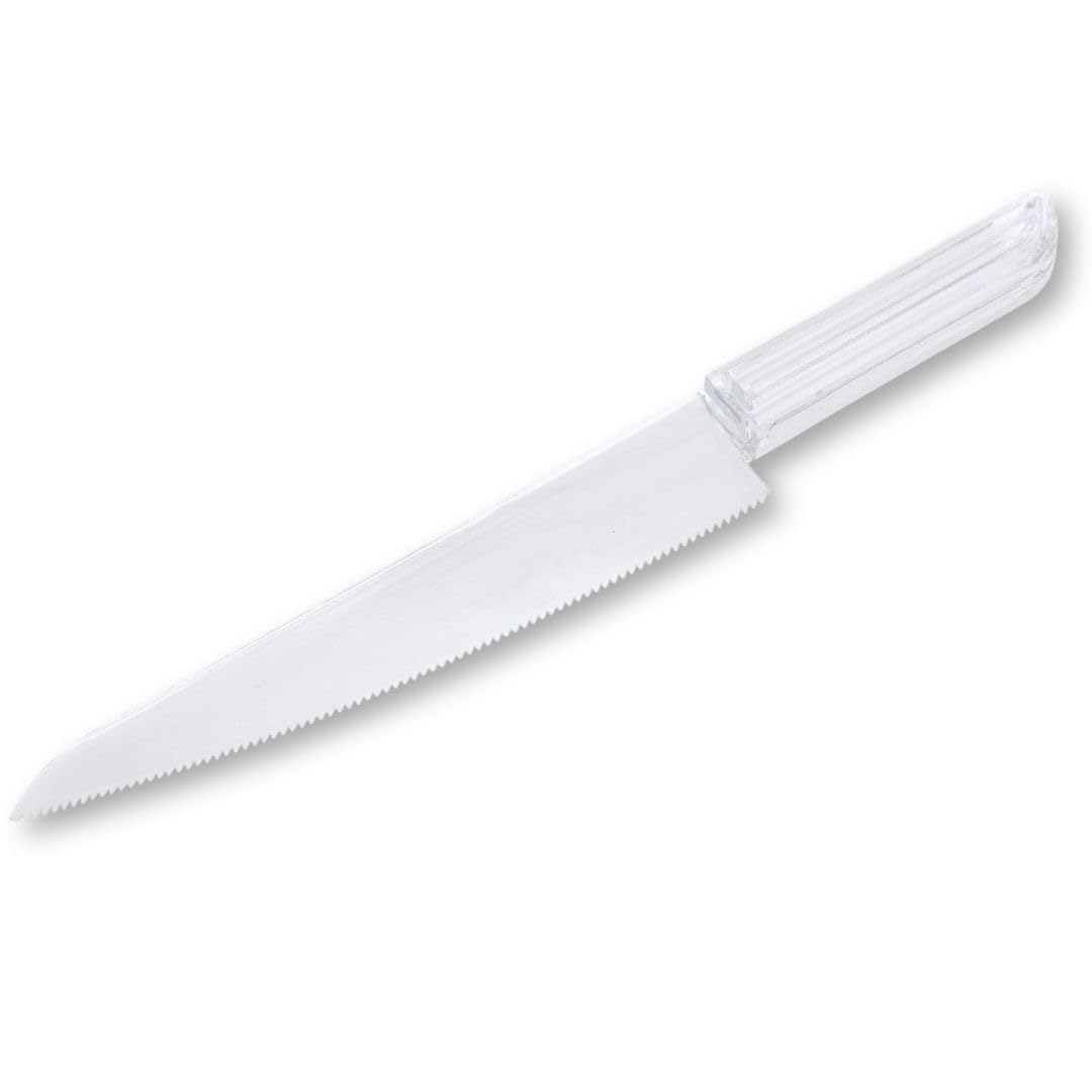 Clear Plastic Cake Knife for Everyday Serveware - Pack of 12