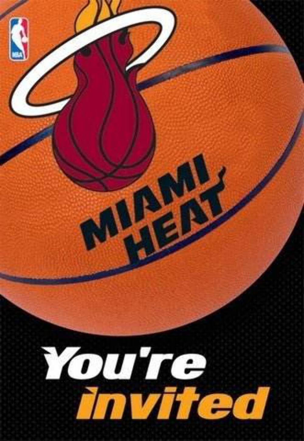 Miami Heat NBA Invitation & Thank You Card Set - Pack of 6