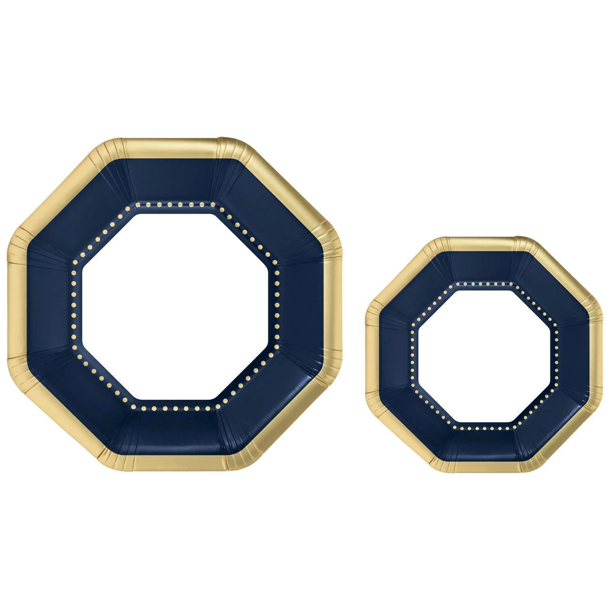 Premium True Navy Octagonal Paper Plates Multipack | 120 10 In. + 120 7.5 In.